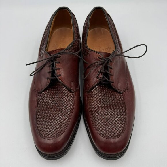 Allen Edmonds Norfolk Woven Leather Oxford Dress Shoes Brown Mens Size 7.5D - Picture 1 of 9